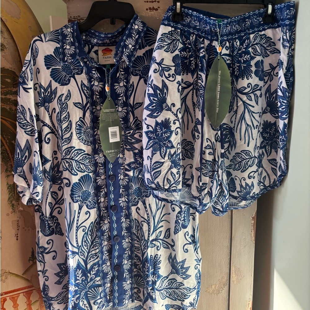 FARM Rio Blue and White Men Shorts set - Picture 11 of 16